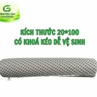 Gối Ôm Cao Su Thiên Nhiên Vải Gấm