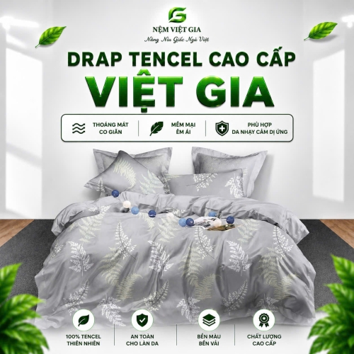 Set Drap lụn Tencel 4 món cao cấp Việt Gia
