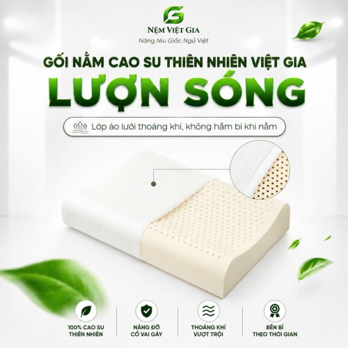 02 gối nằm cao su thiên nhiên