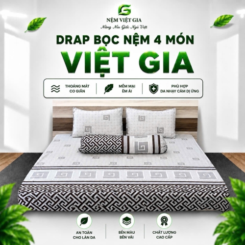Drap Bọc Nệm 4 Món
