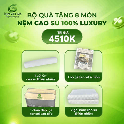 NỆM CAO SU THIÊN NHIÊN 100% LUXURY VIỆT GIA