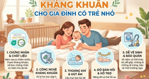 Mẹo Chọn Nệm Kháng Khuẩn An Toàn Cho Gia Đình Có Trẻ Nhỏ